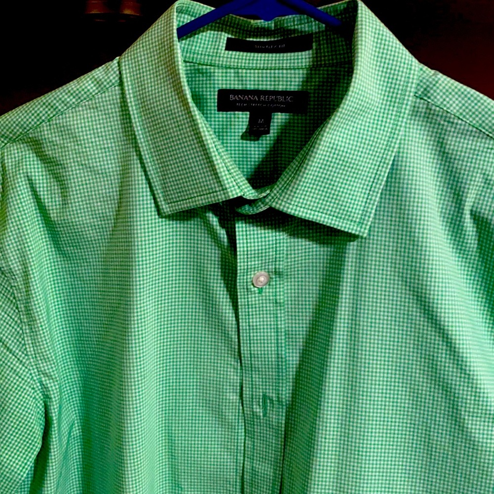 Green checked Banana Republic Dress shirt